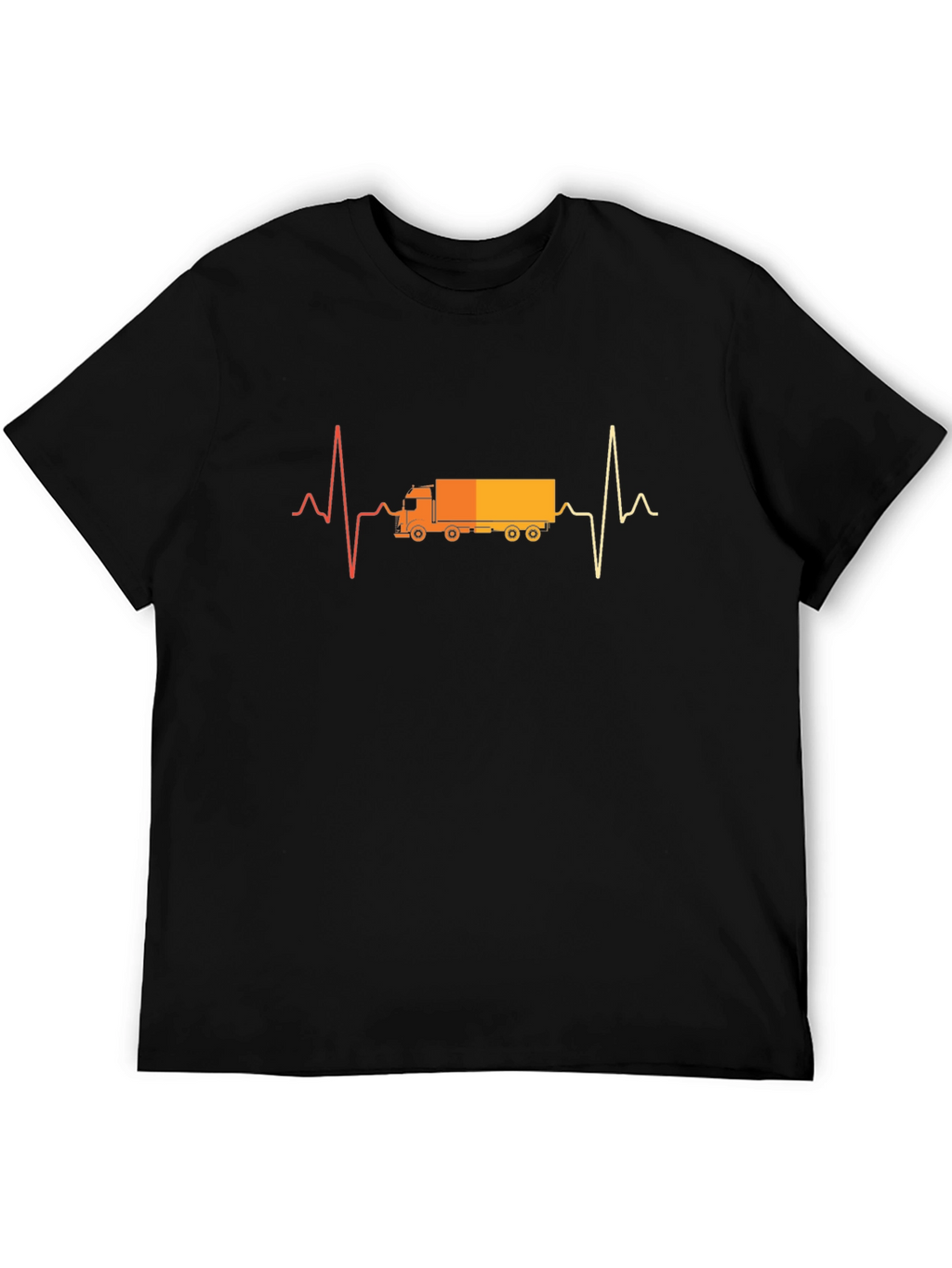 Truck Driver Heartbeat T-Shirt - Black