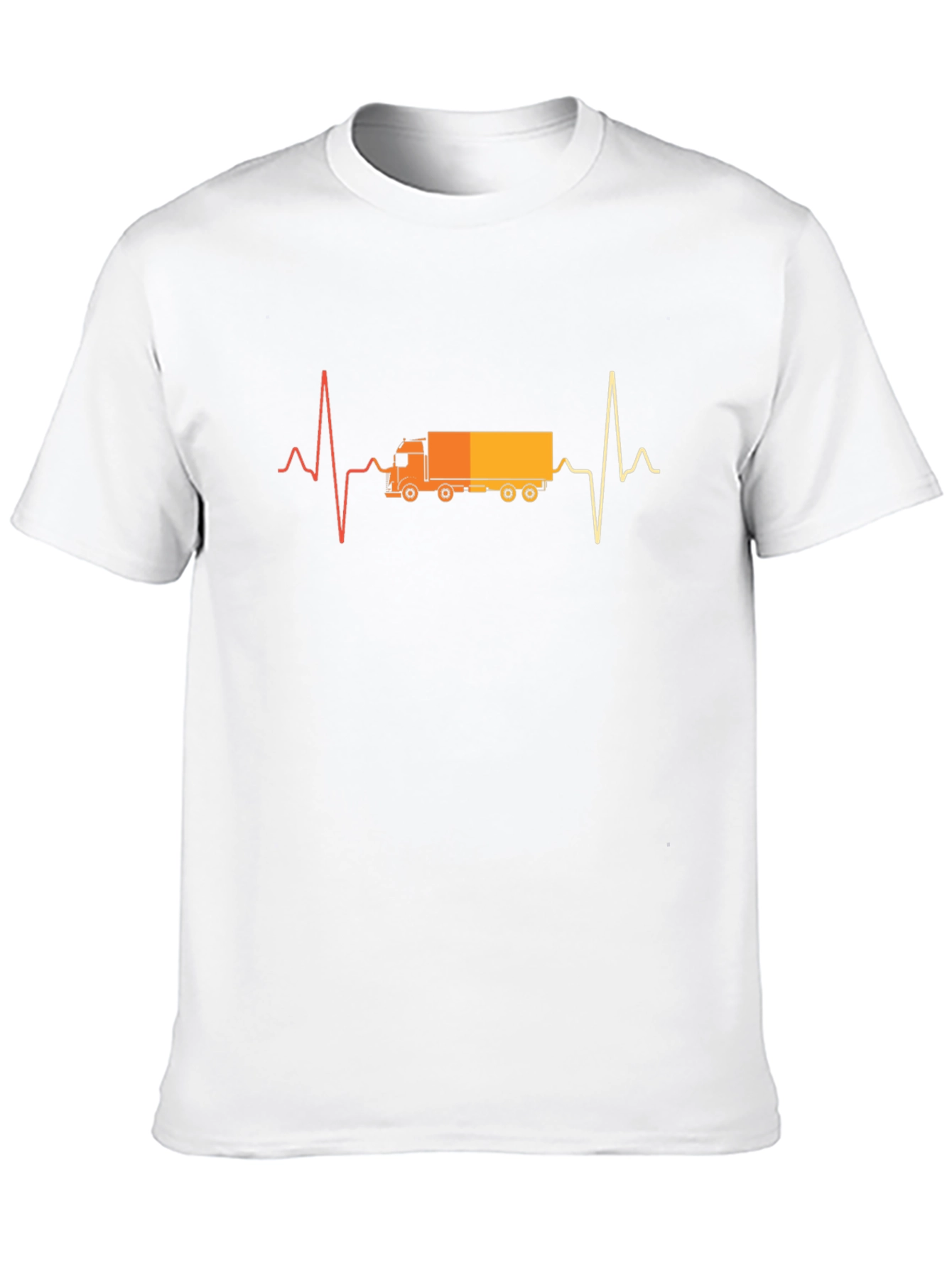 Truck Driver Heartbeat T-Shirt - Black