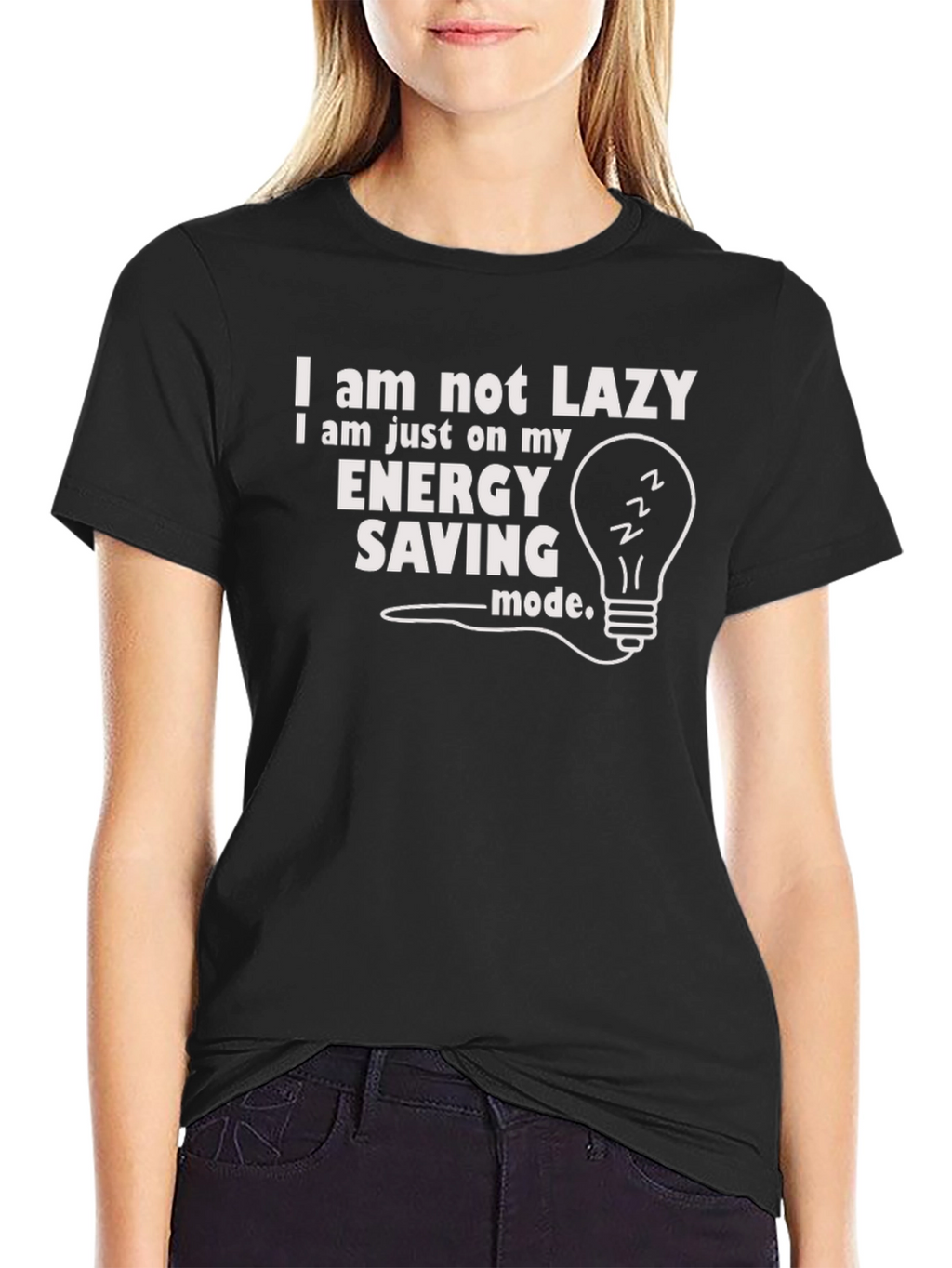 Funny Lazy Energy Saving Mode Graphic T-Shirt