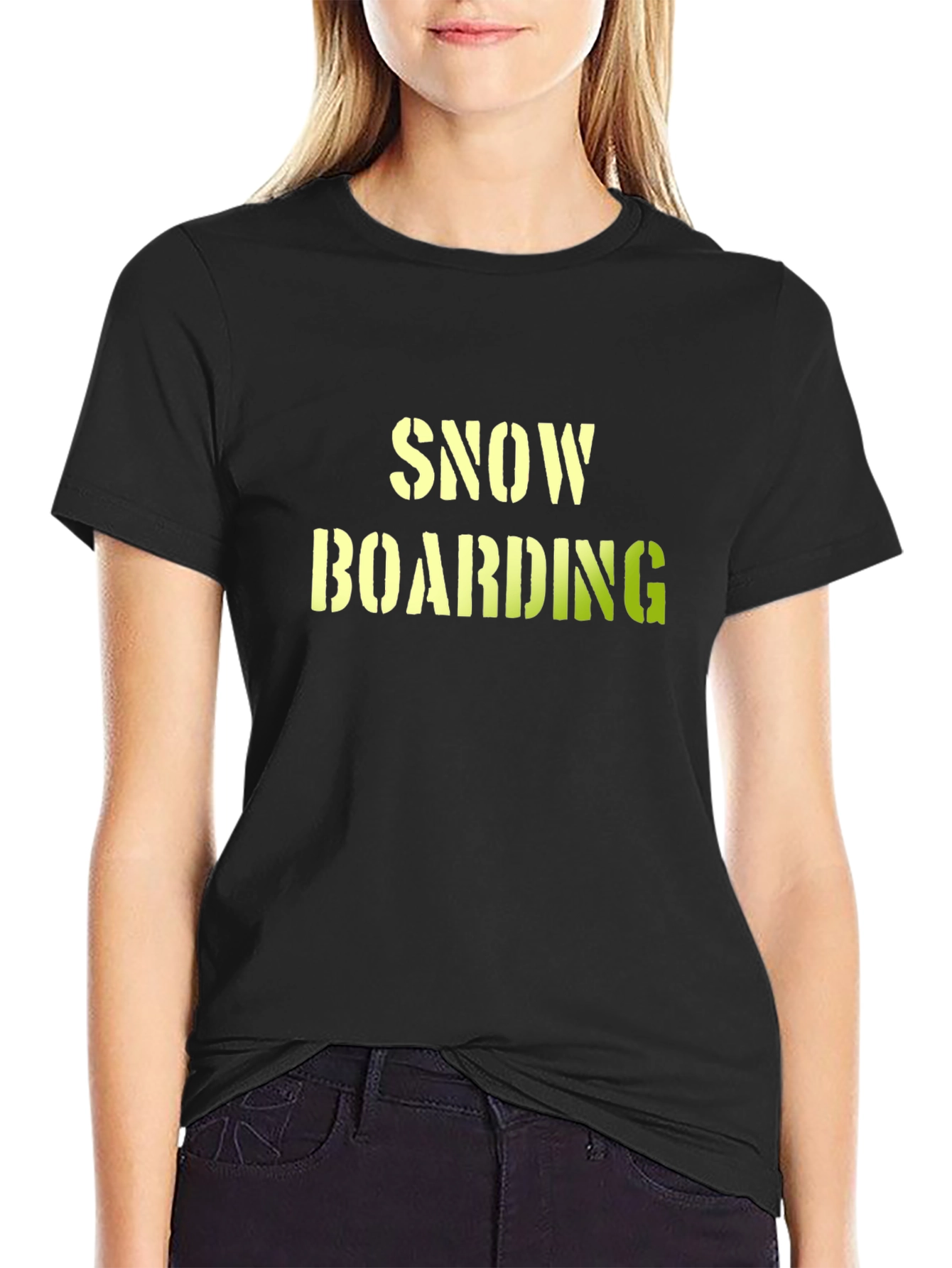Snow Boarding Black T-Shirt