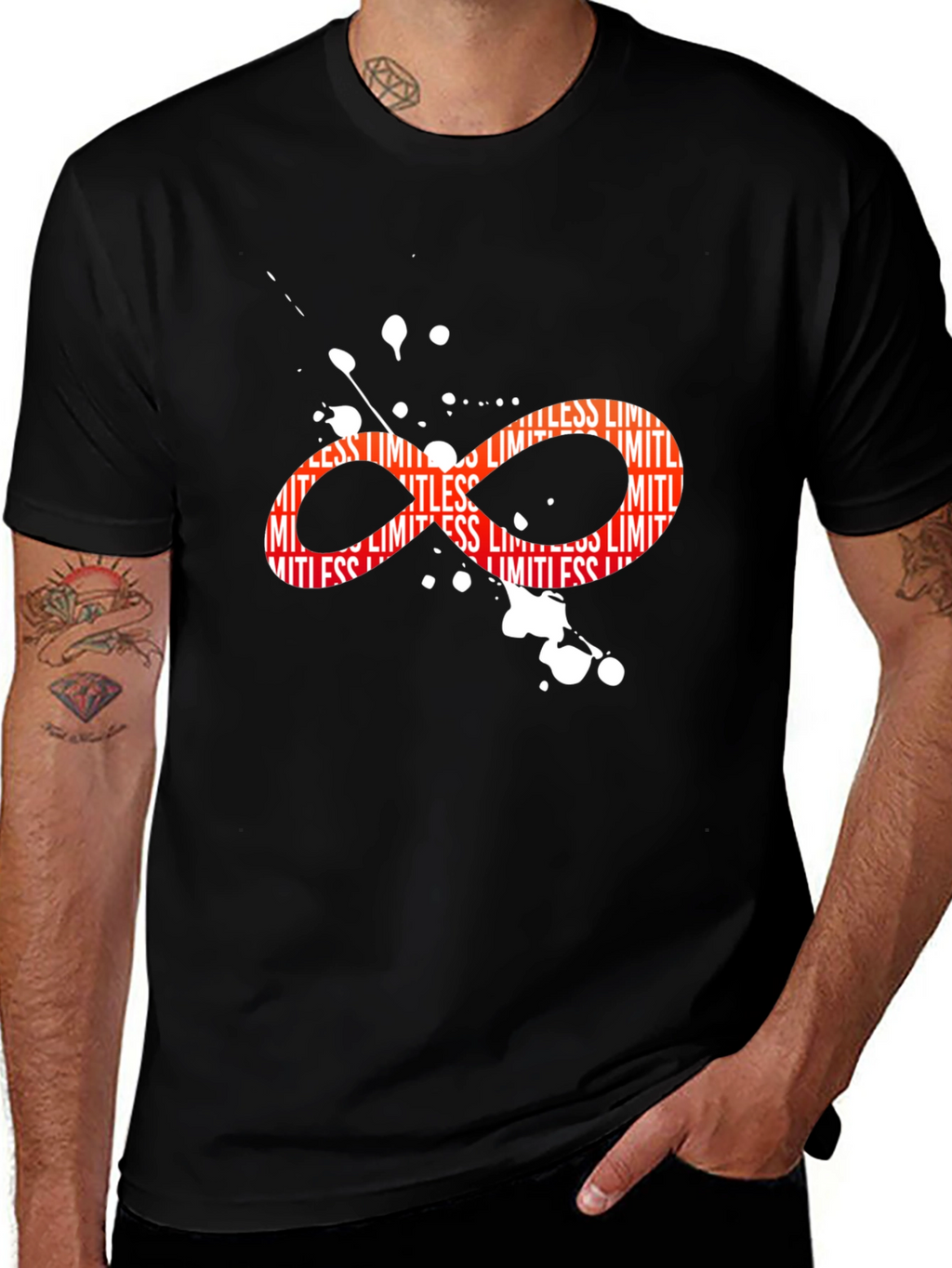 Limitless Infinity Symbol Graphic Black T-Shirt