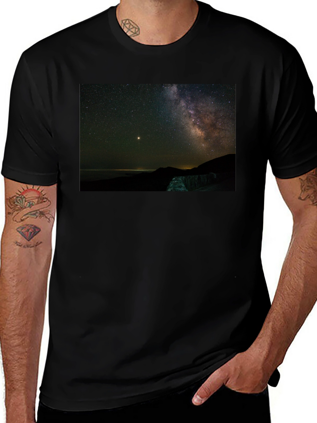 Night Sky Graphic Tee - Stargazing Shirt