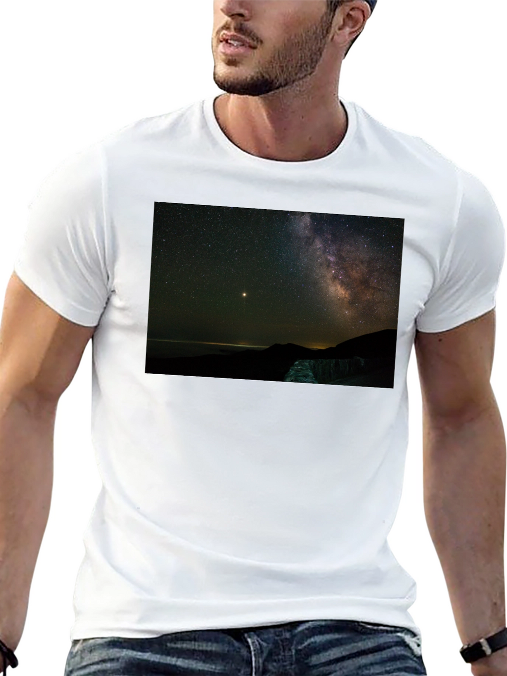 Night Sky Graphic Tee - Stargazing Shirt