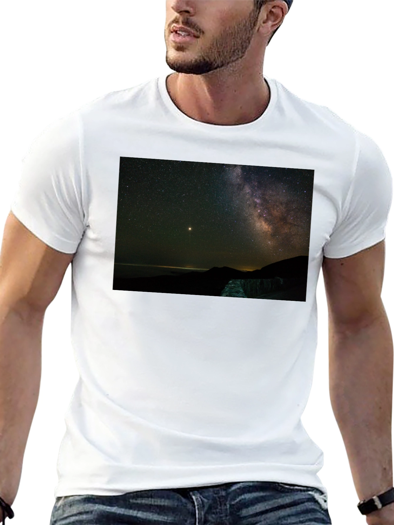 Night Sky Graphic Tee - Stargazing Shirt