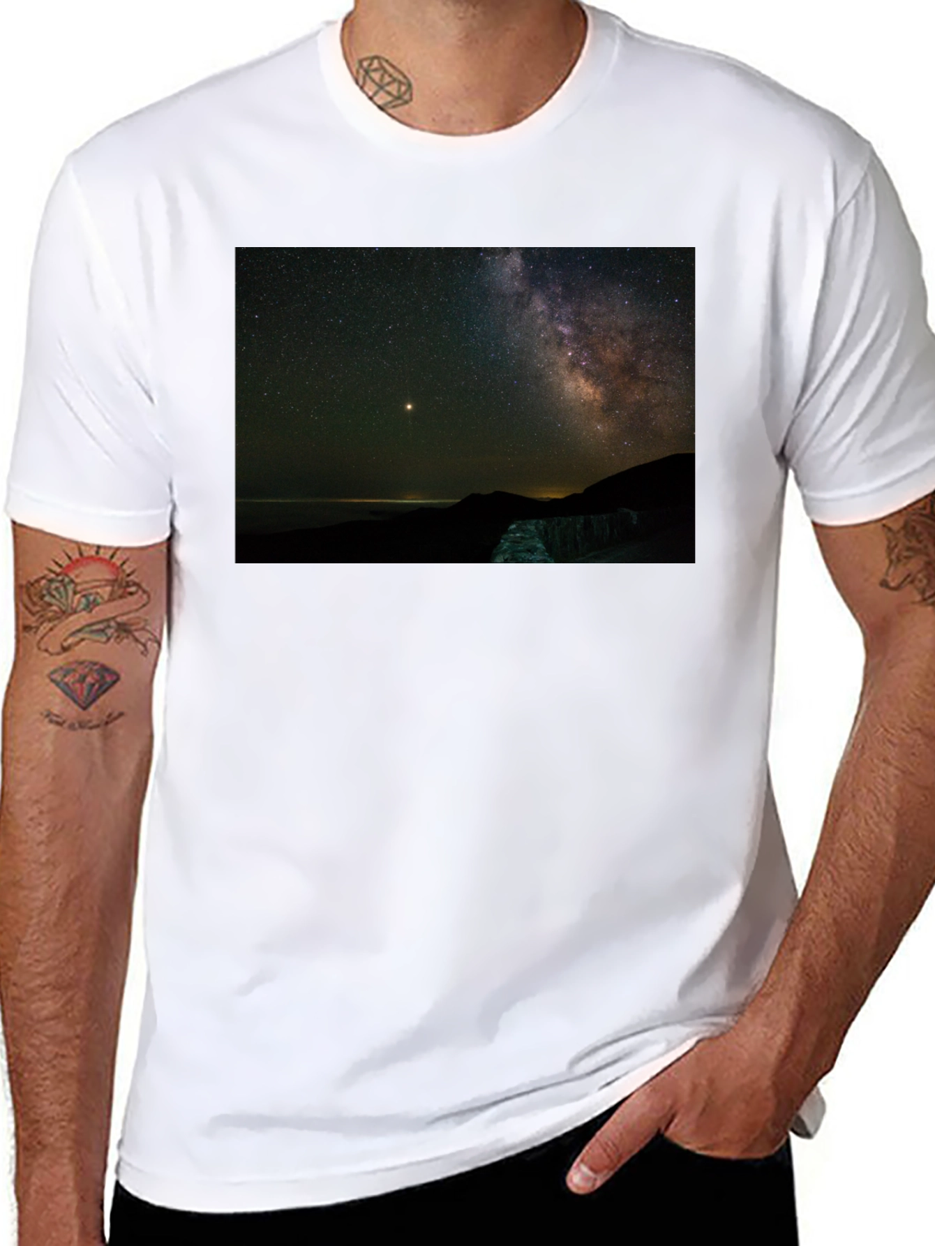 Night Sky Graphic Tee - Stargazing Shirt
