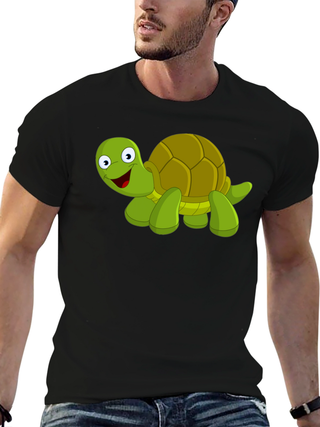 Cartoon Turtle Graphic T-Shirt