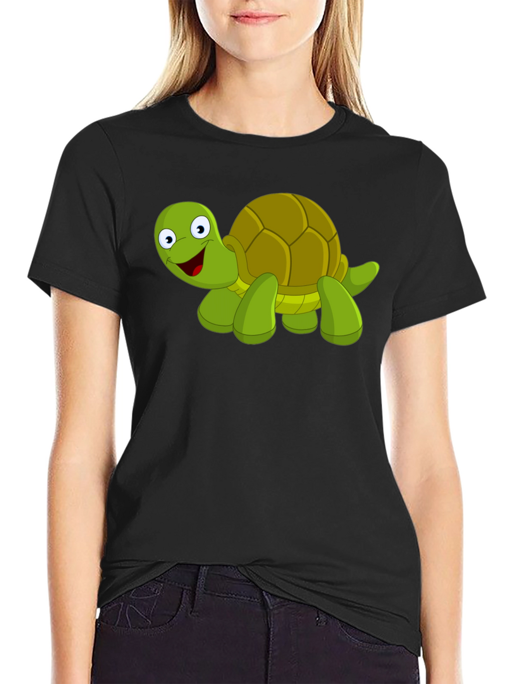 Cartoon Turtle Graphic T-Shirt