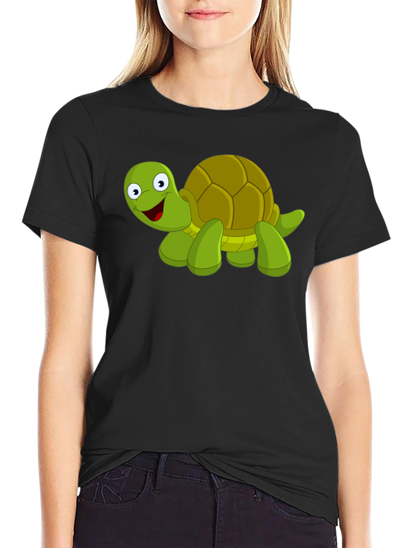Cartoon Turtle Graphic T-Shirt