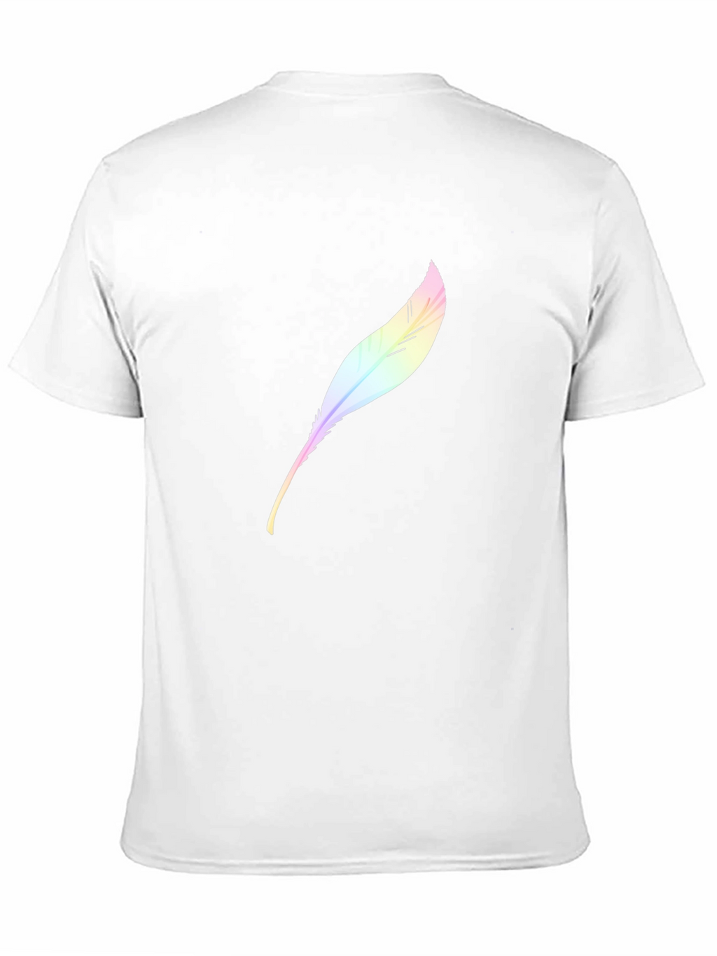 Mens Black T-Shirt with Feather Design