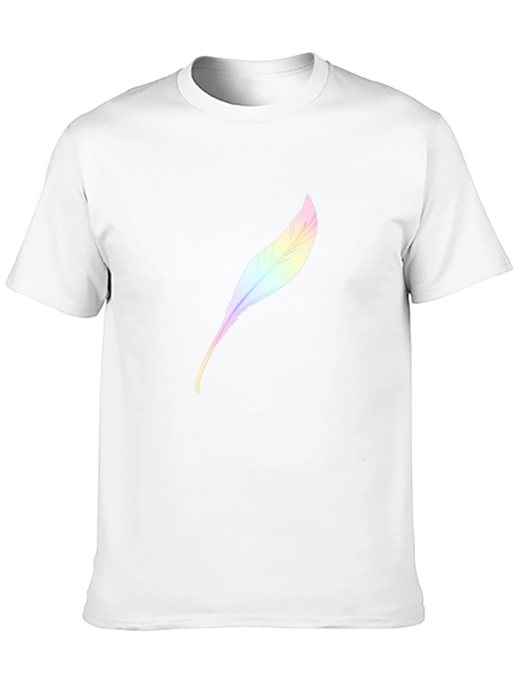 Mens Black T-Shirt with Feather Design