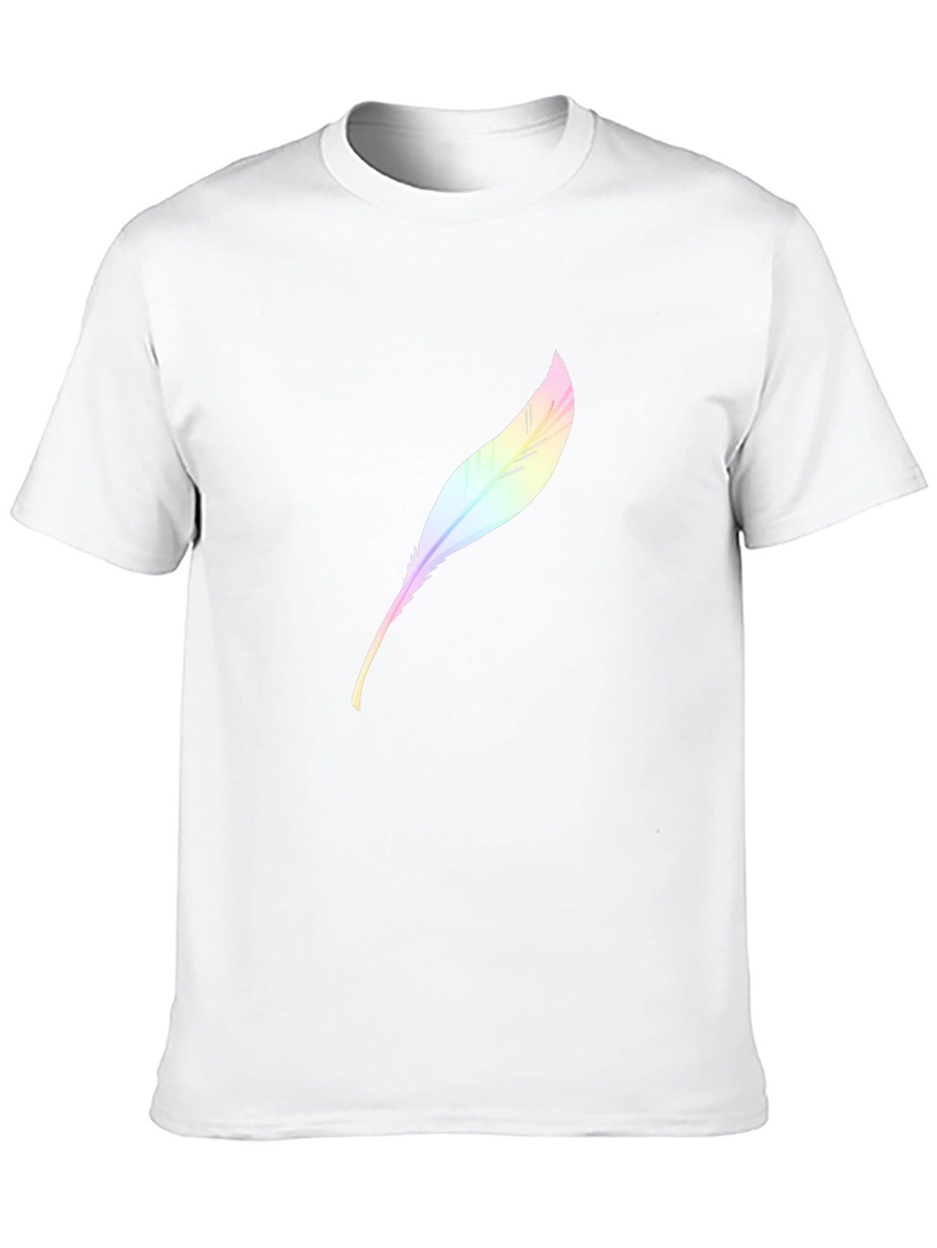 Mens Black T-Shirt with Feather Design
