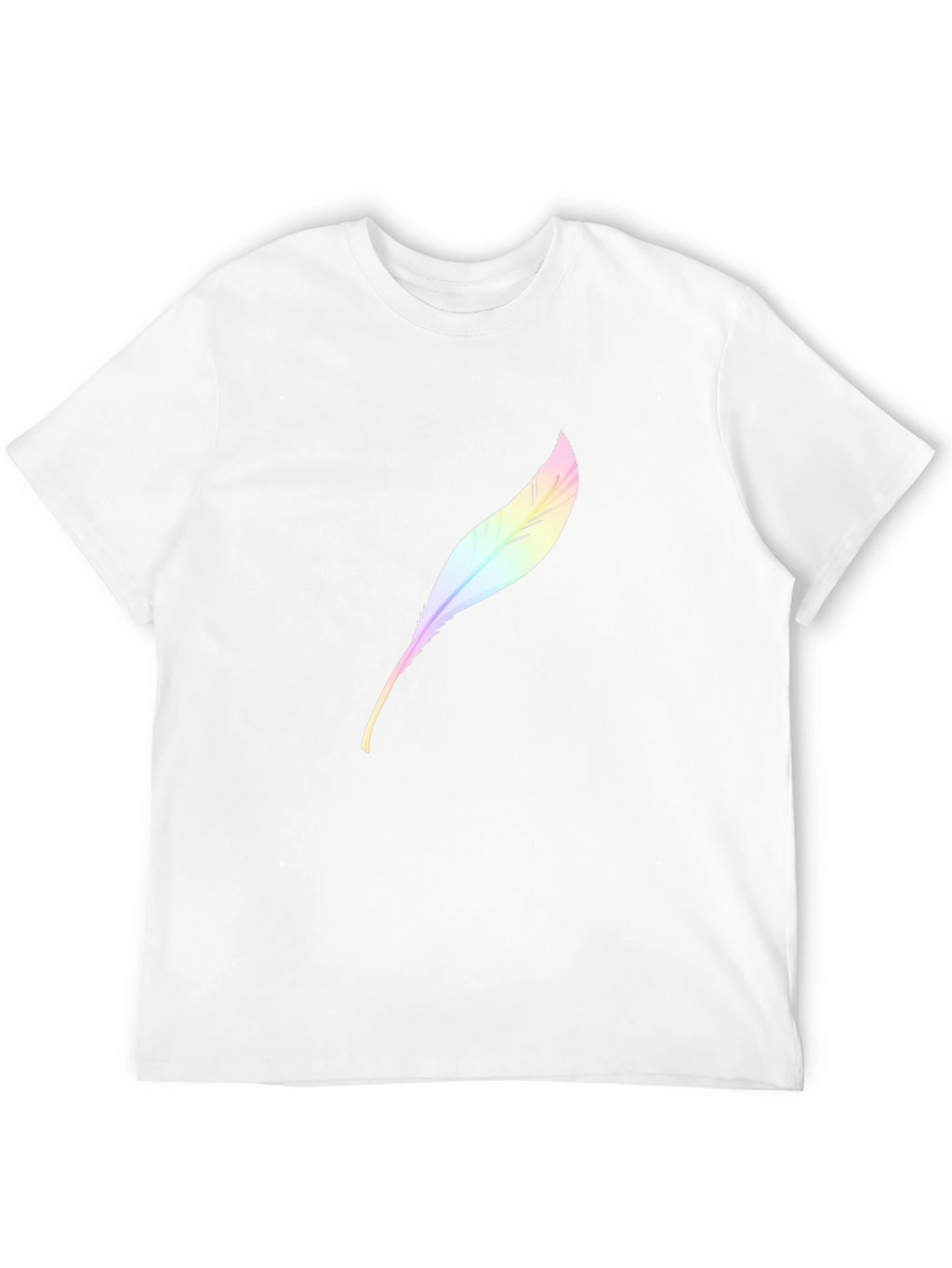 Mens Black T-Shirt with Feather Design