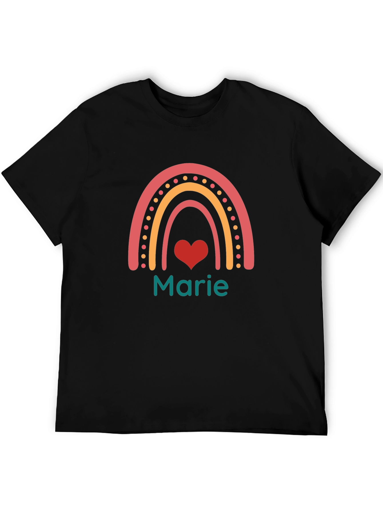 Rainbow Heart Personalized T-Shirt - Marie