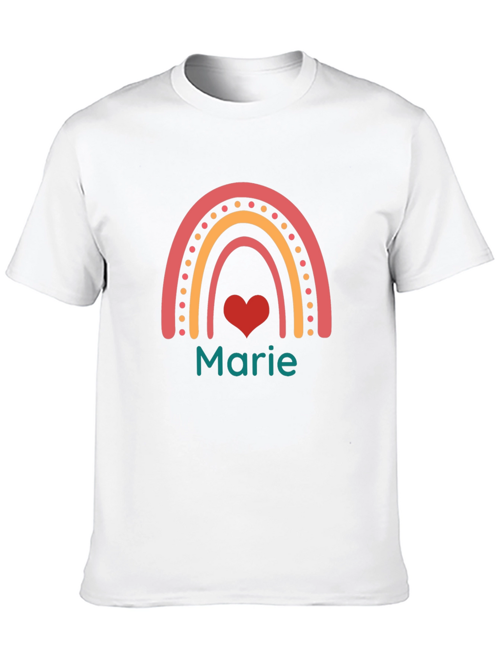 Rainbow Heart Personalized T-Shirt - Marie