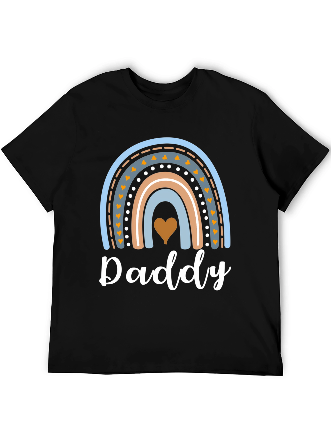 Daddy Rainbow Heart Graphic Tee - Fathers Day Gift