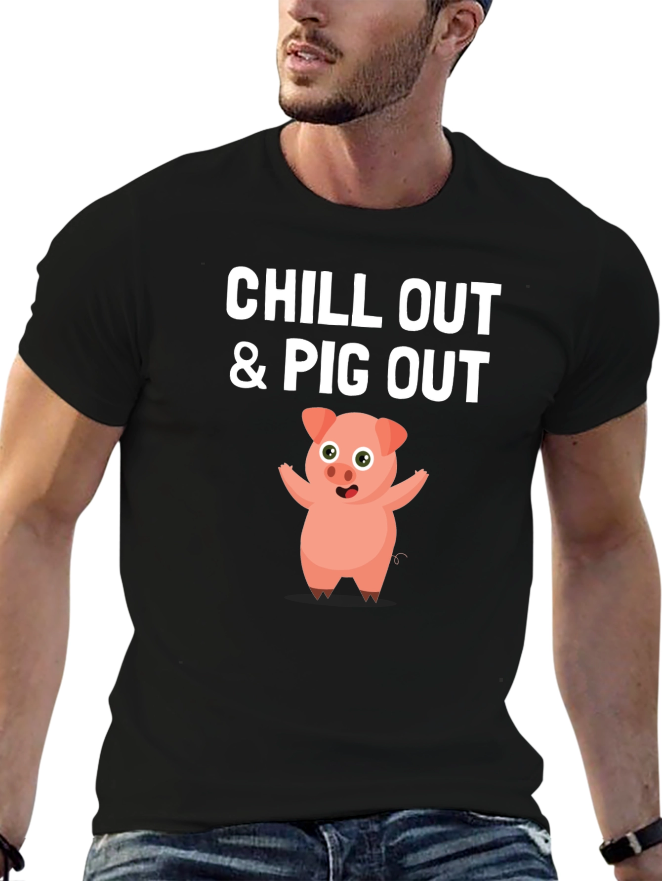 Chill Out & Pig Out Graphic T-Shirt