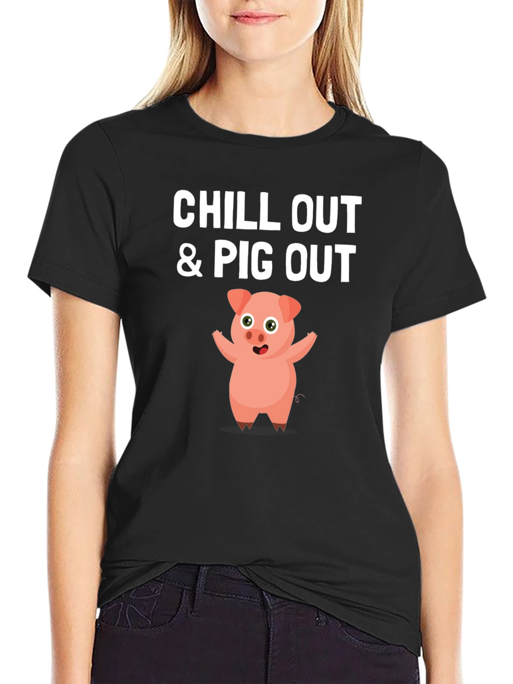 Chill Out & Pig Out Graphic T-Shirt