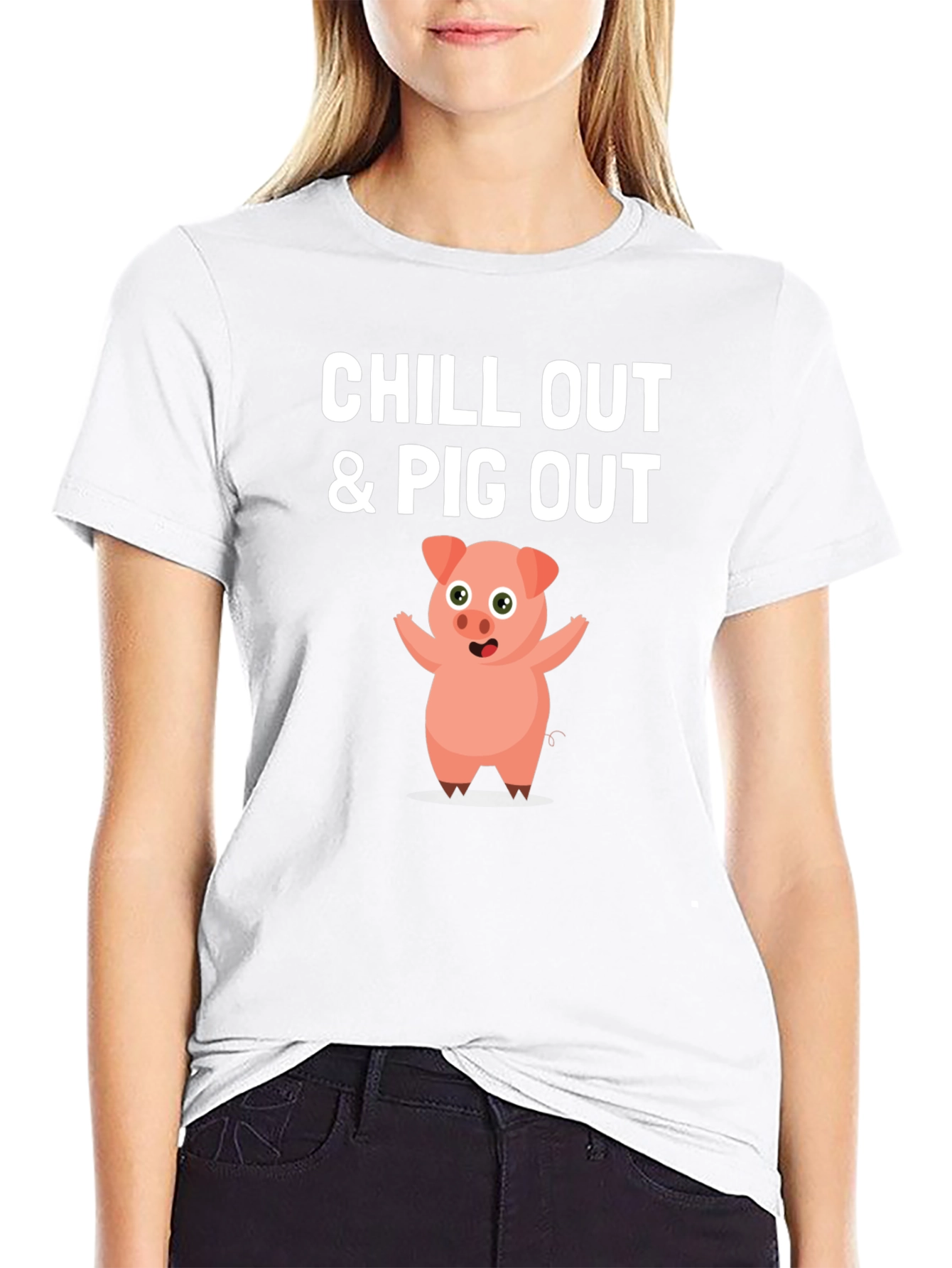 Chill Out & Pig Out Graphic T-Shirt