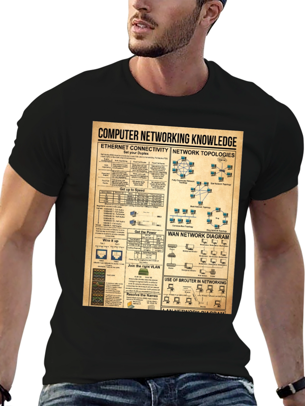 Computer Networking Knowledge Black T-Shirt
