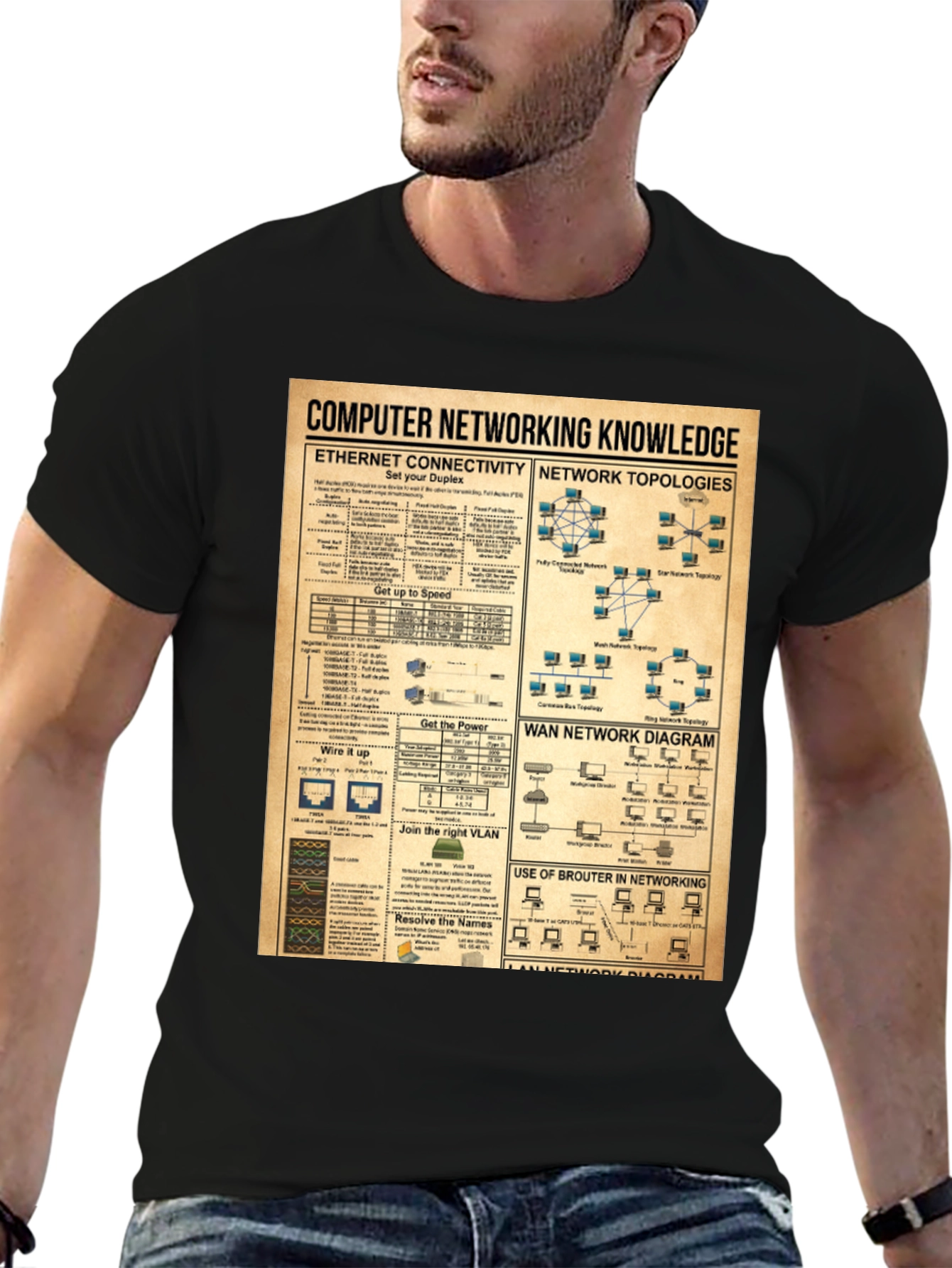 Computer Networking Knowledge Black T-Shirt