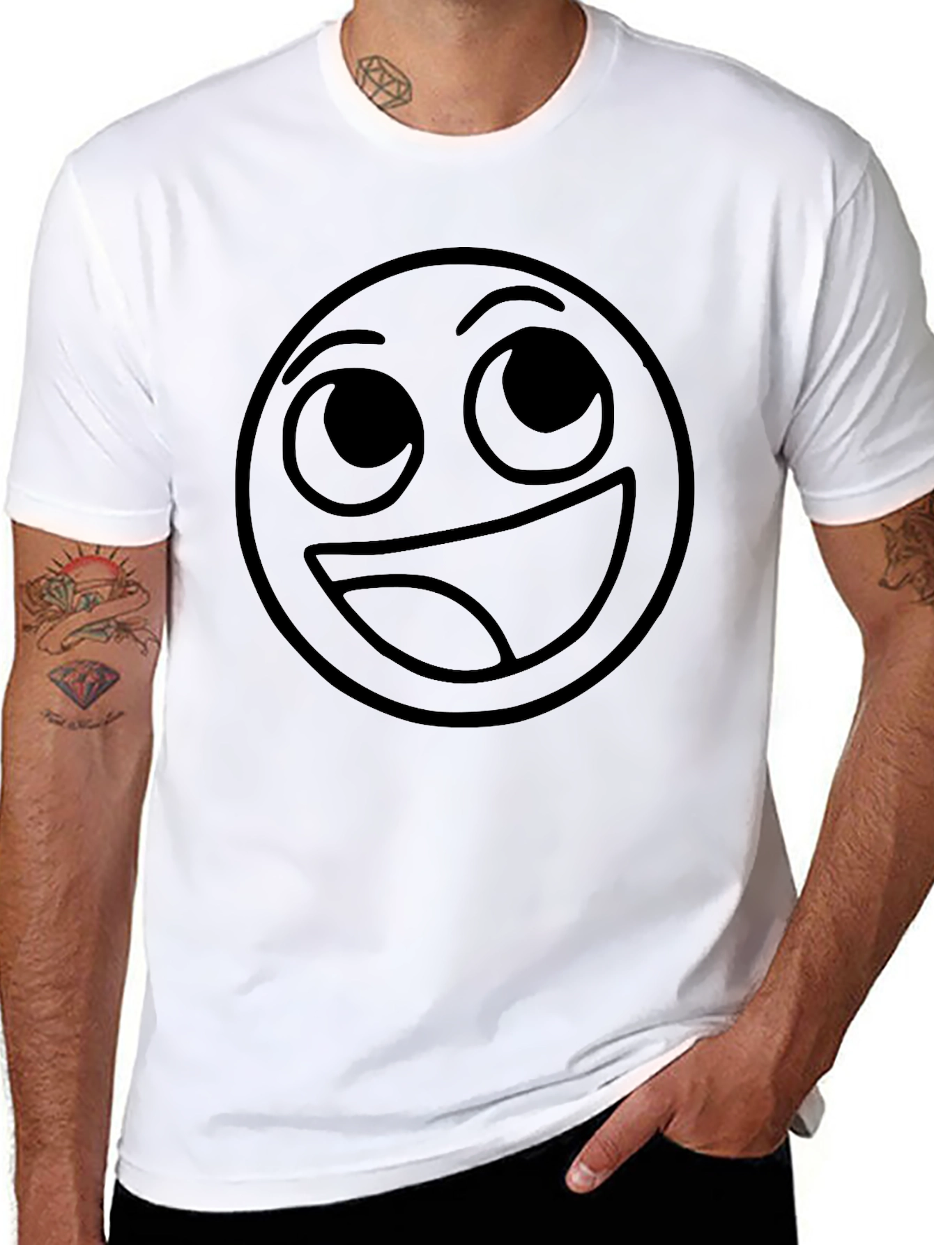 Laughing Emoji Black T-Shirt - Express Yourself!