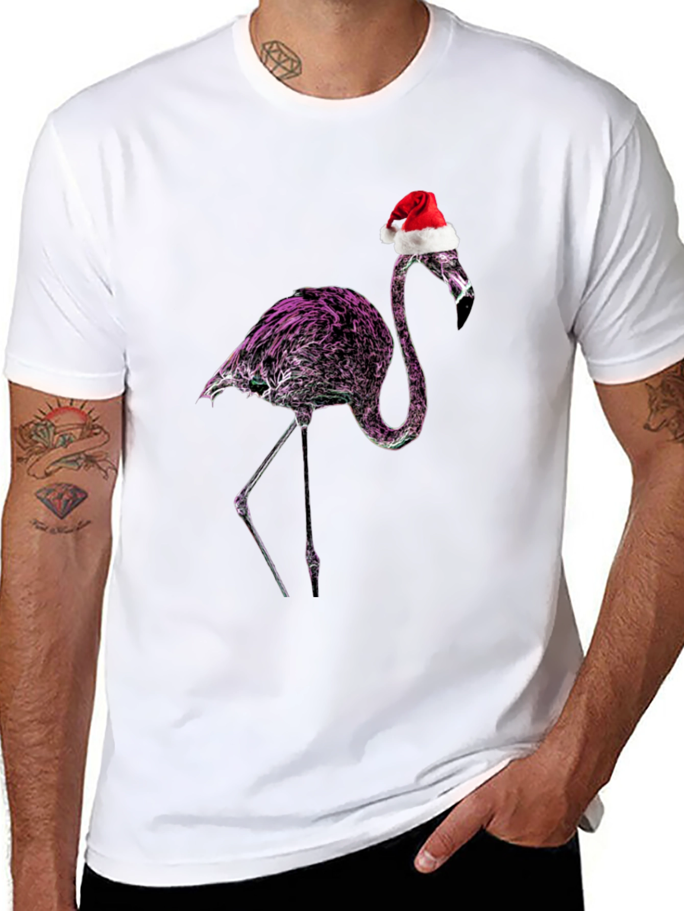 Flamingo Santa T-Shirt