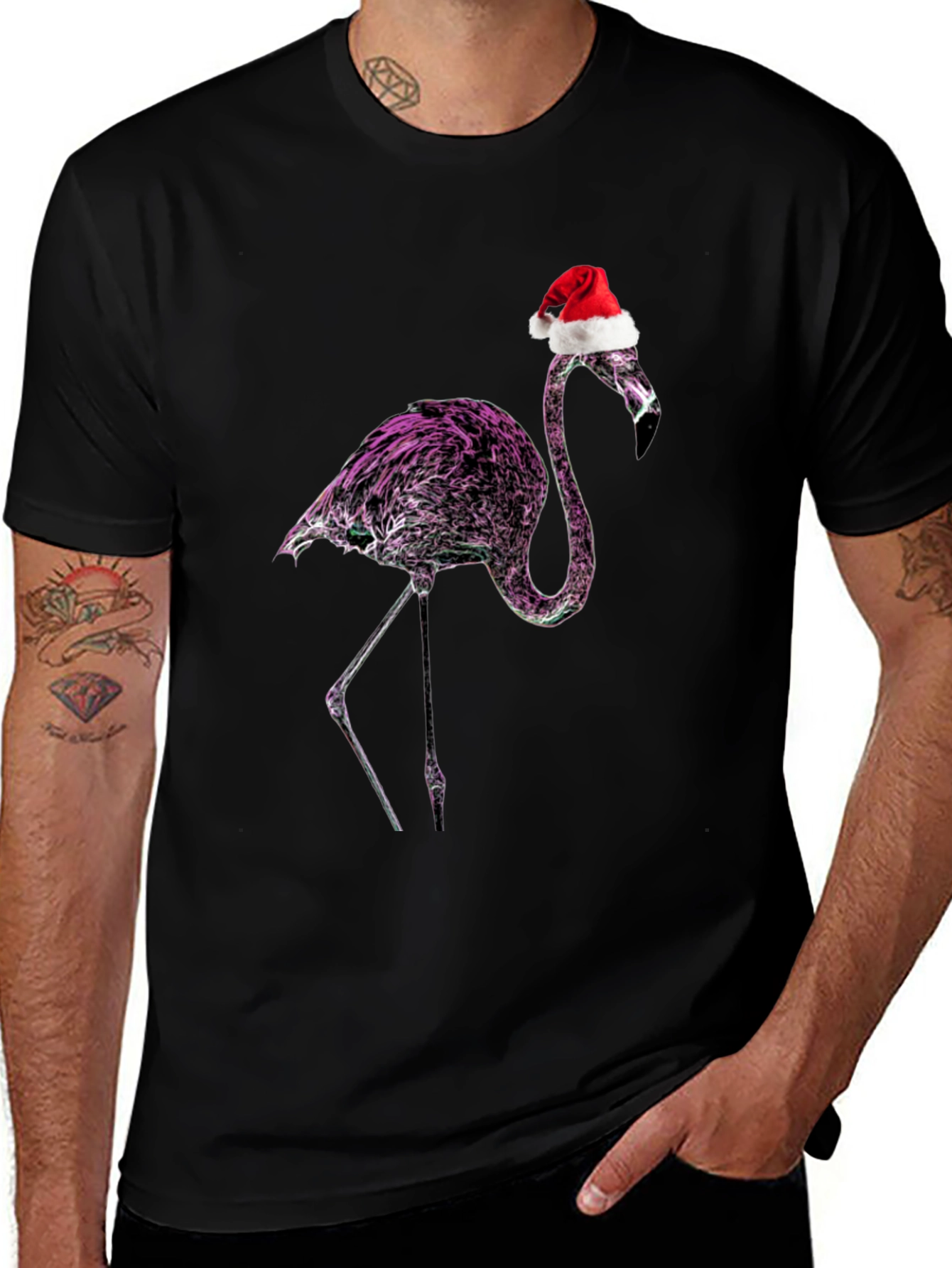 Flamingo Santa T-Shirt