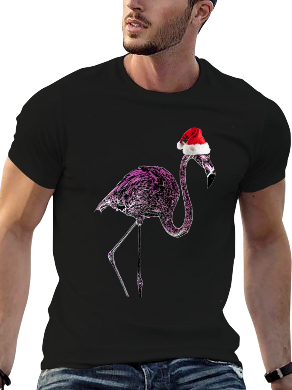 Flamingo Santa T-Shirt