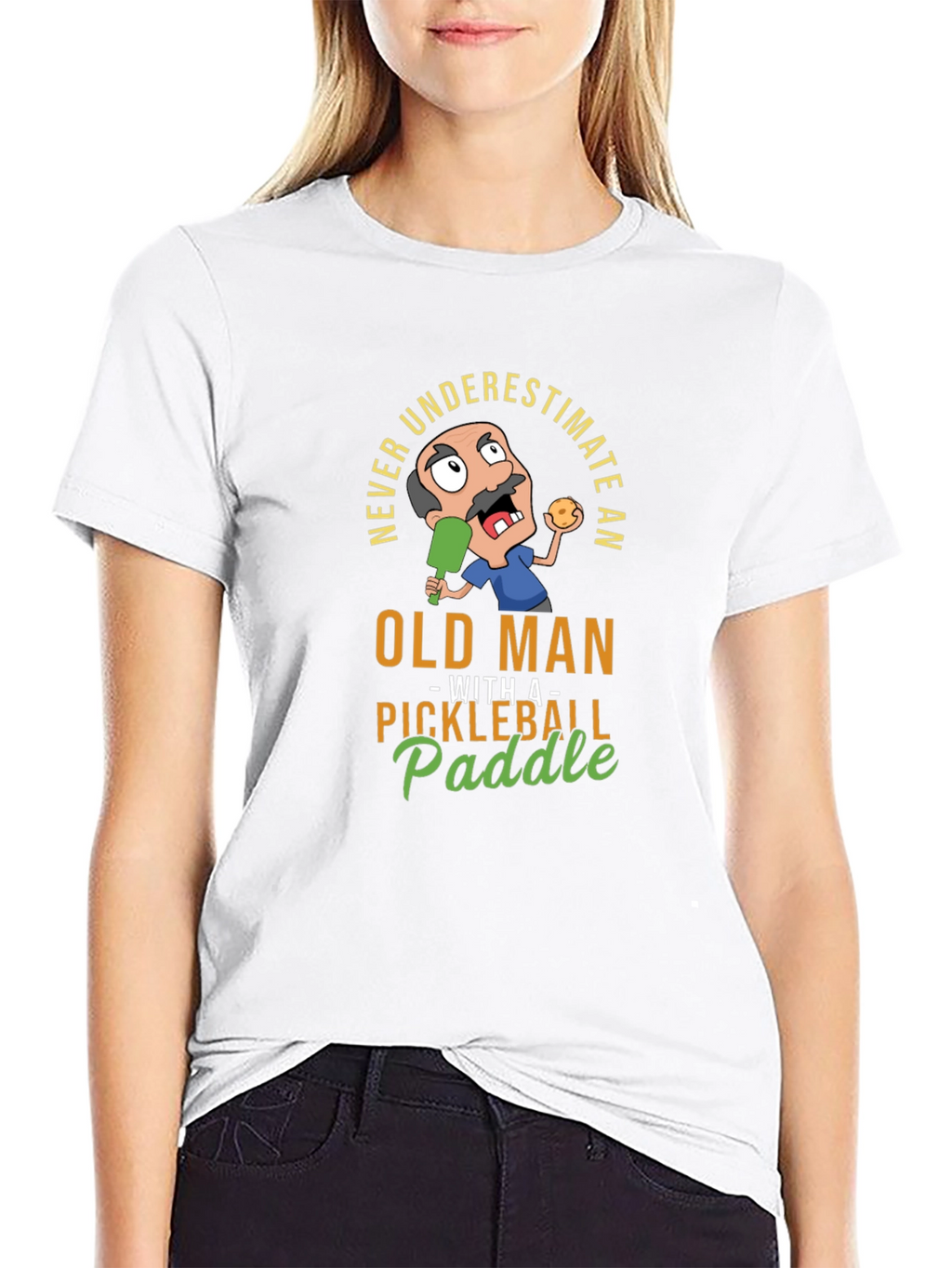 Never Underestimate an Old Man Pickleball T-Shirt