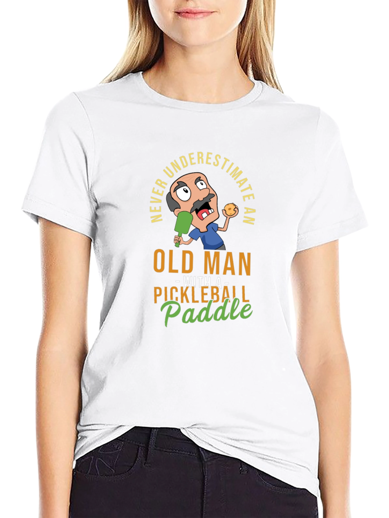 Never Underestimate an Old Man Pickleball T-Shirt