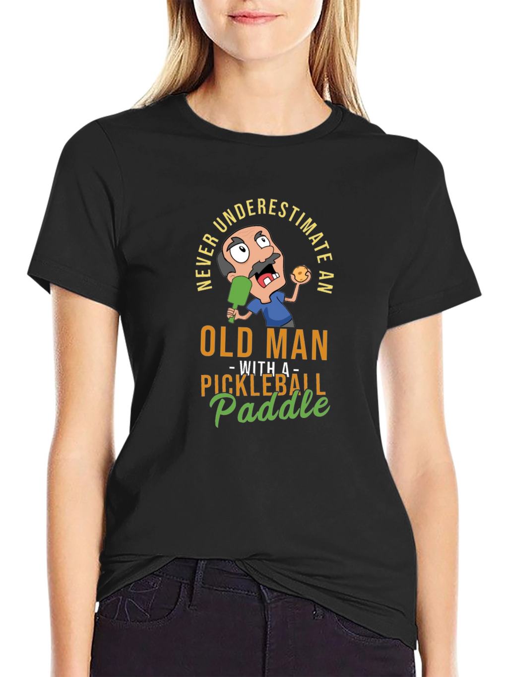 Never Underestimate an Old Man Pickleball T-Shirt