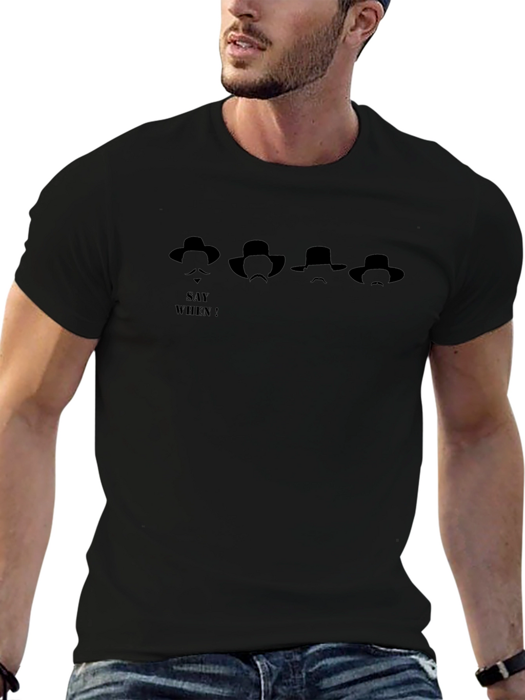 Say When Black T-Shirt Western Graphic Tee