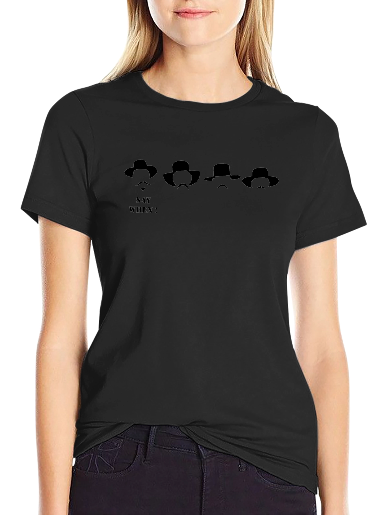 Say When Black T-Shirt Western Graphic Tee
