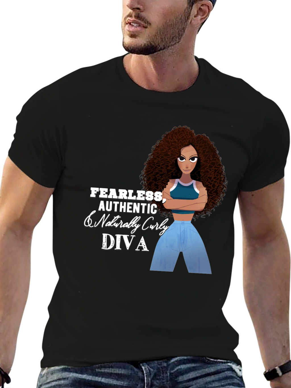 Fearless Diva Graphic Tee - Black