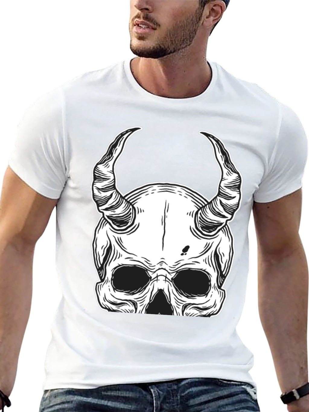 Devil Skull Graphic Tee - Mens Black T-Shirt