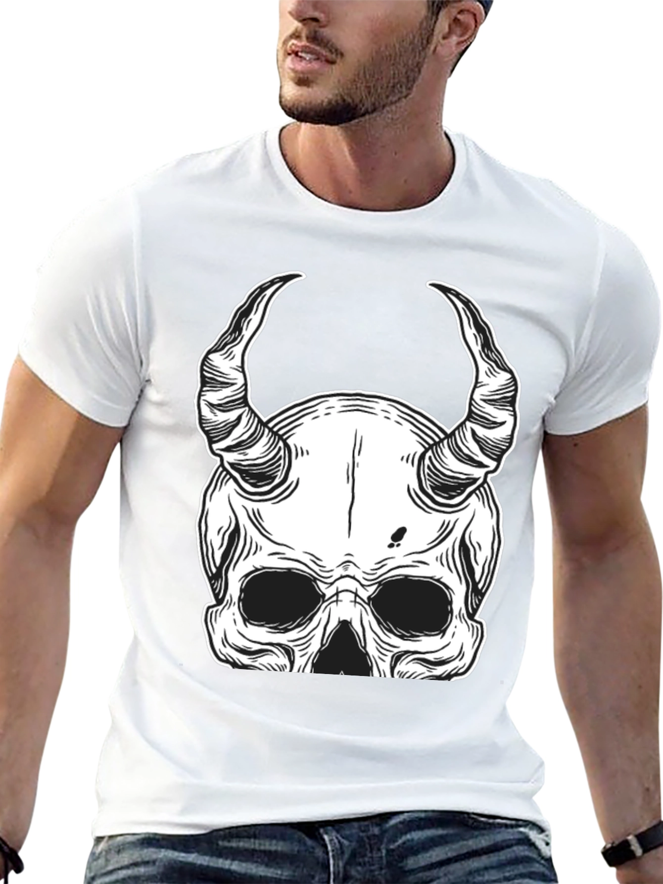 Devil Skull Graphic Tee - Mens Black T-Shirt