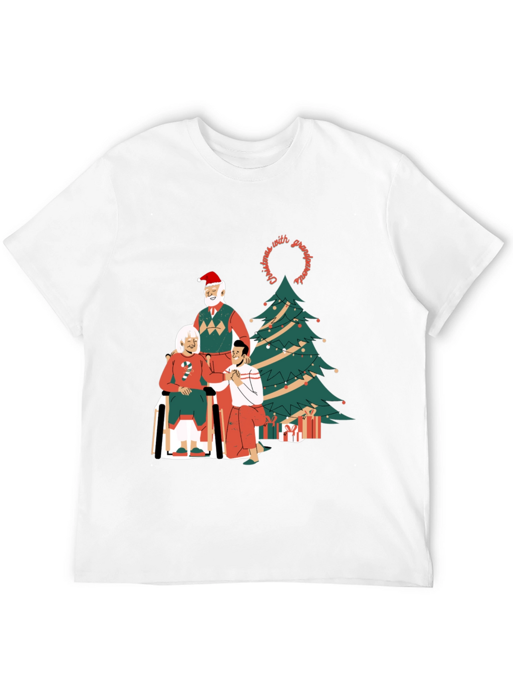 Christmas With Grandparents Graphic Tee