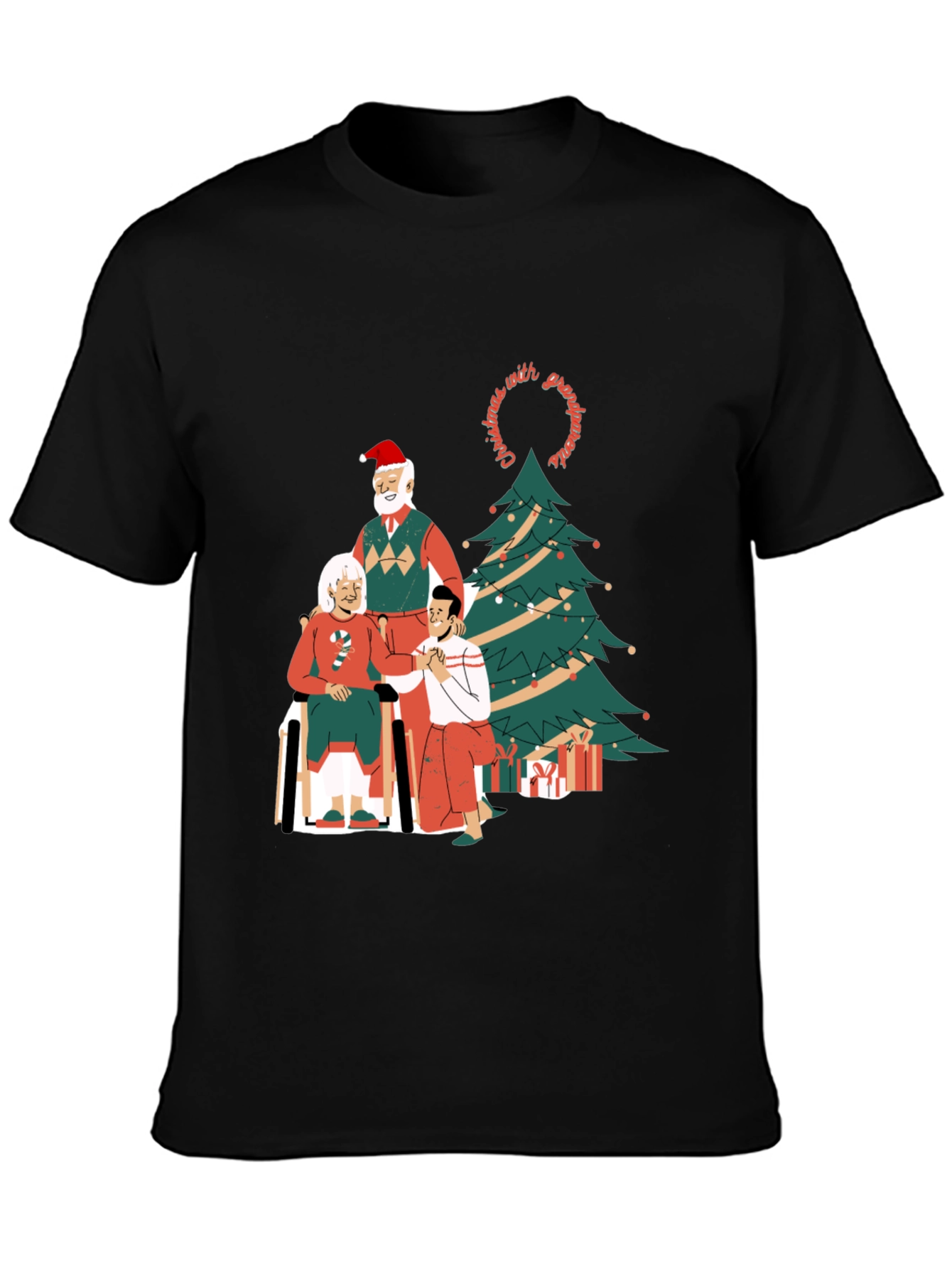 Christmas With Grandparents Graphic Tee