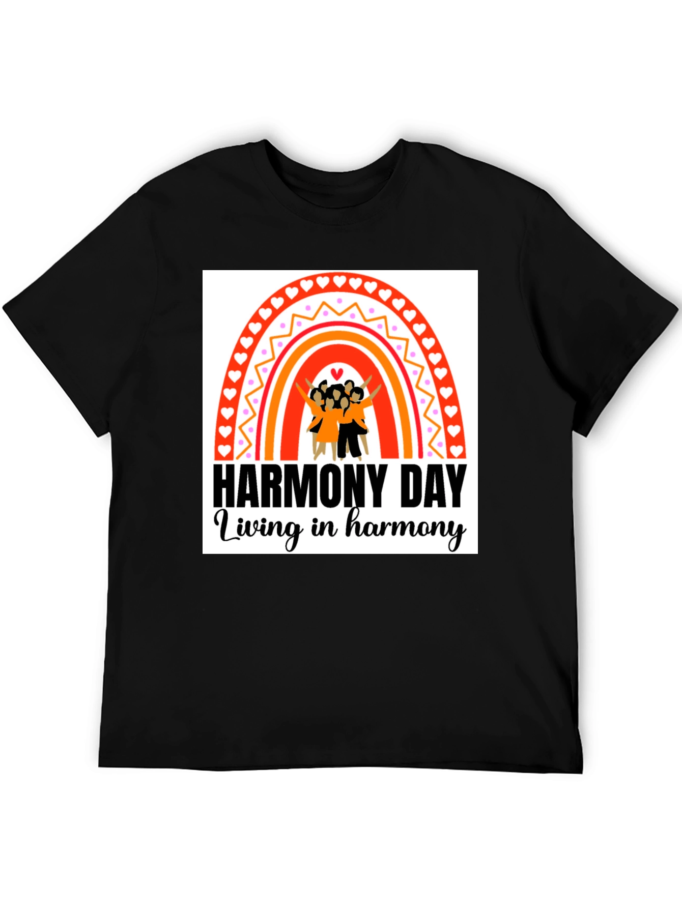 Harmony Day Black T-Shirt