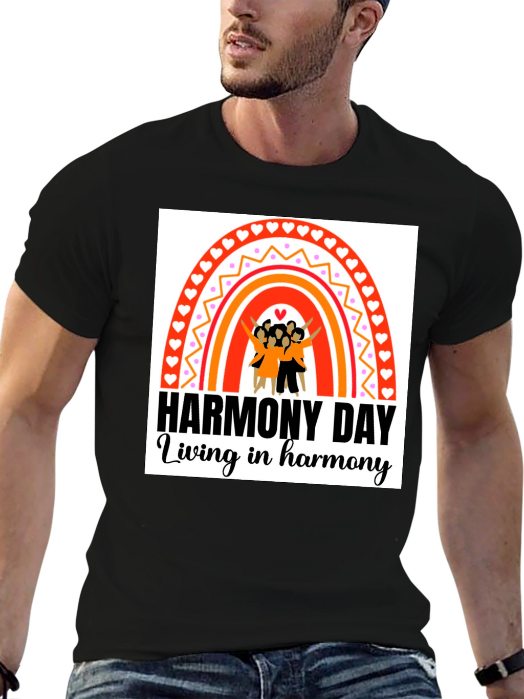 Harmony Day Black T-Shirt