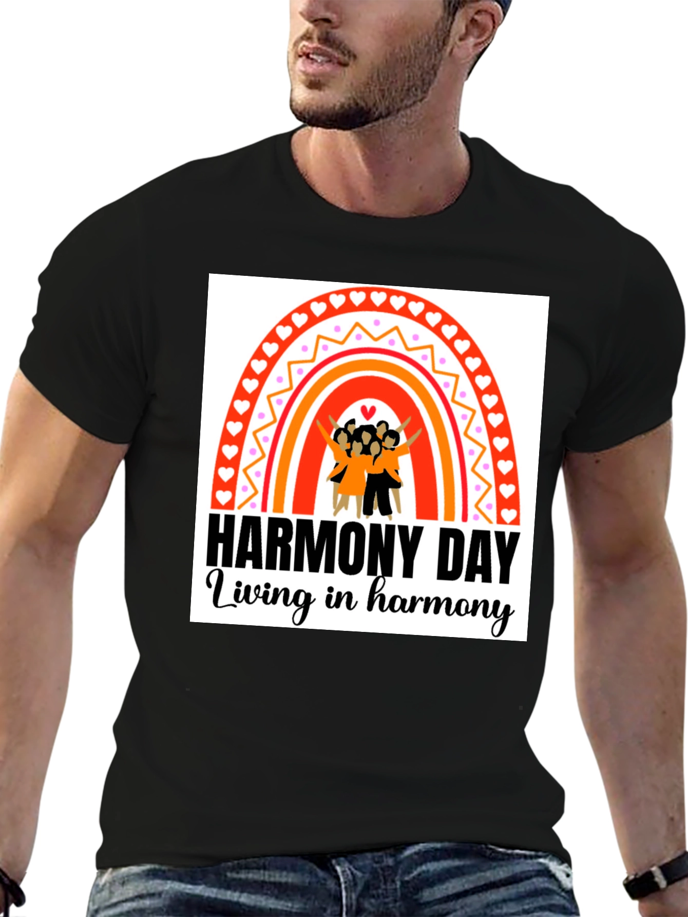 Harmony Day Black T-Shirt