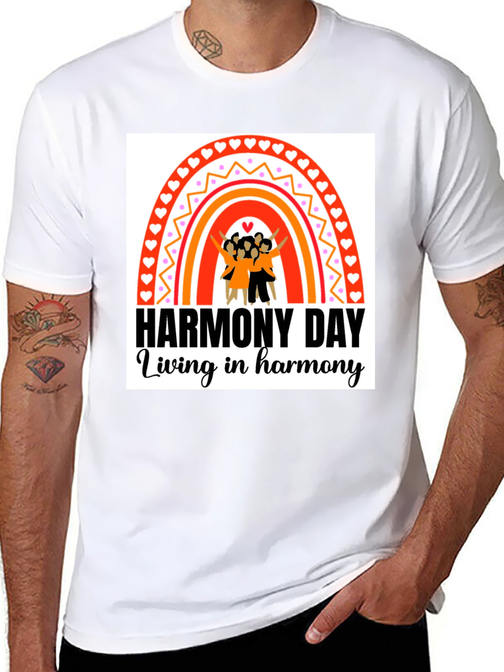 Harmony Day Black T-Shirt