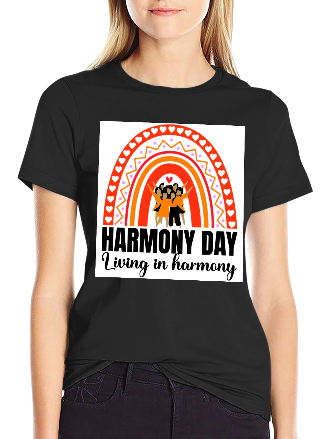 Harmony Day Black T-Shirt
