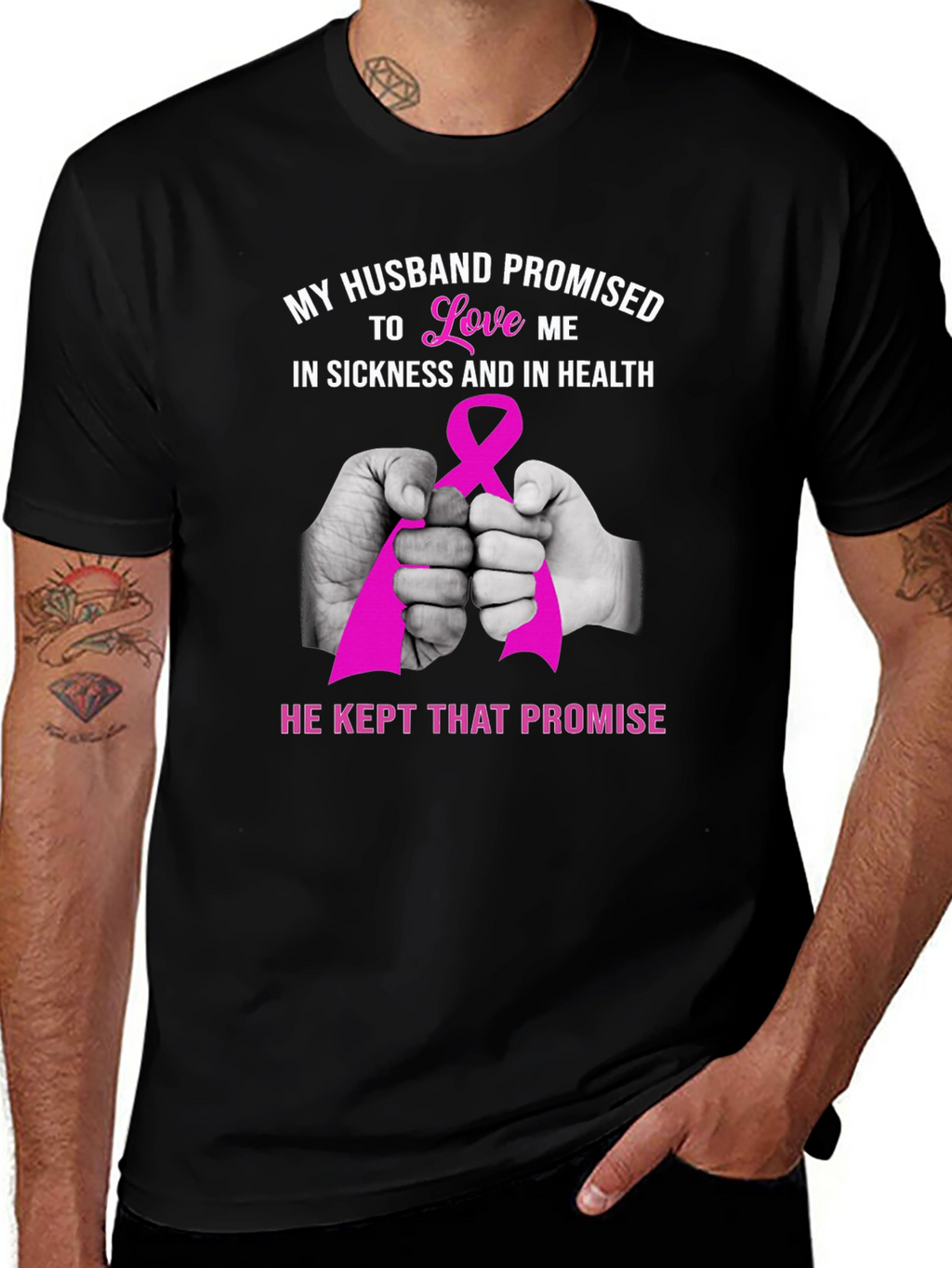 Husband Promise Breast Cancer Awareness T-Shirt