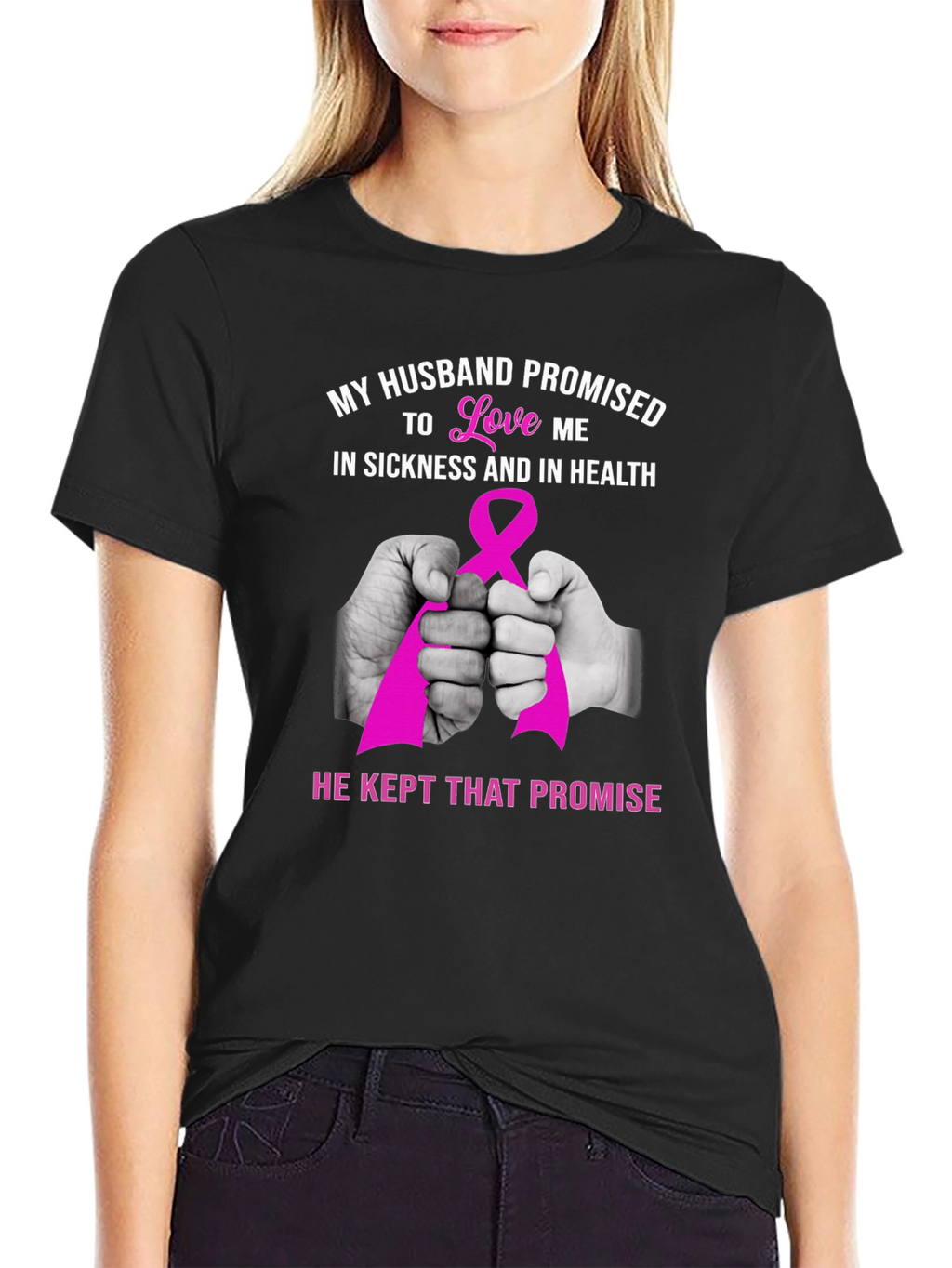 Husband Promise Breast Cancer Awareness T-Shirt