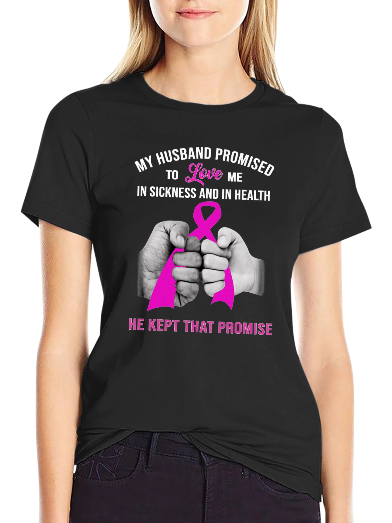 Husband Promise Breast Cancer Awareness T-Shirt