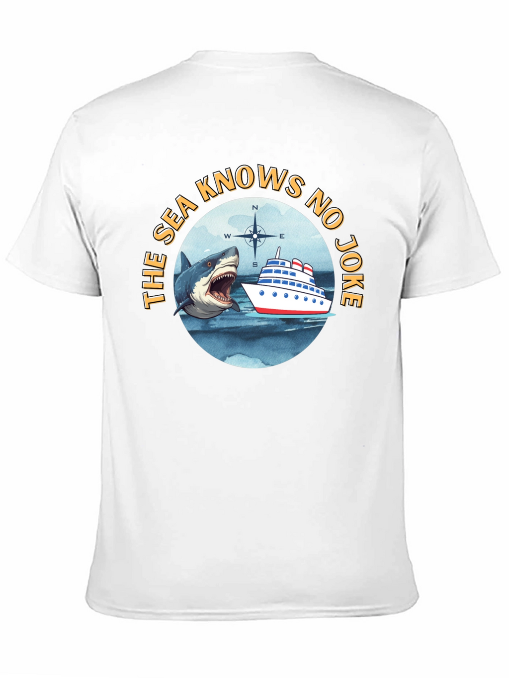 The Sea Knows No Joke Black T-Shirt