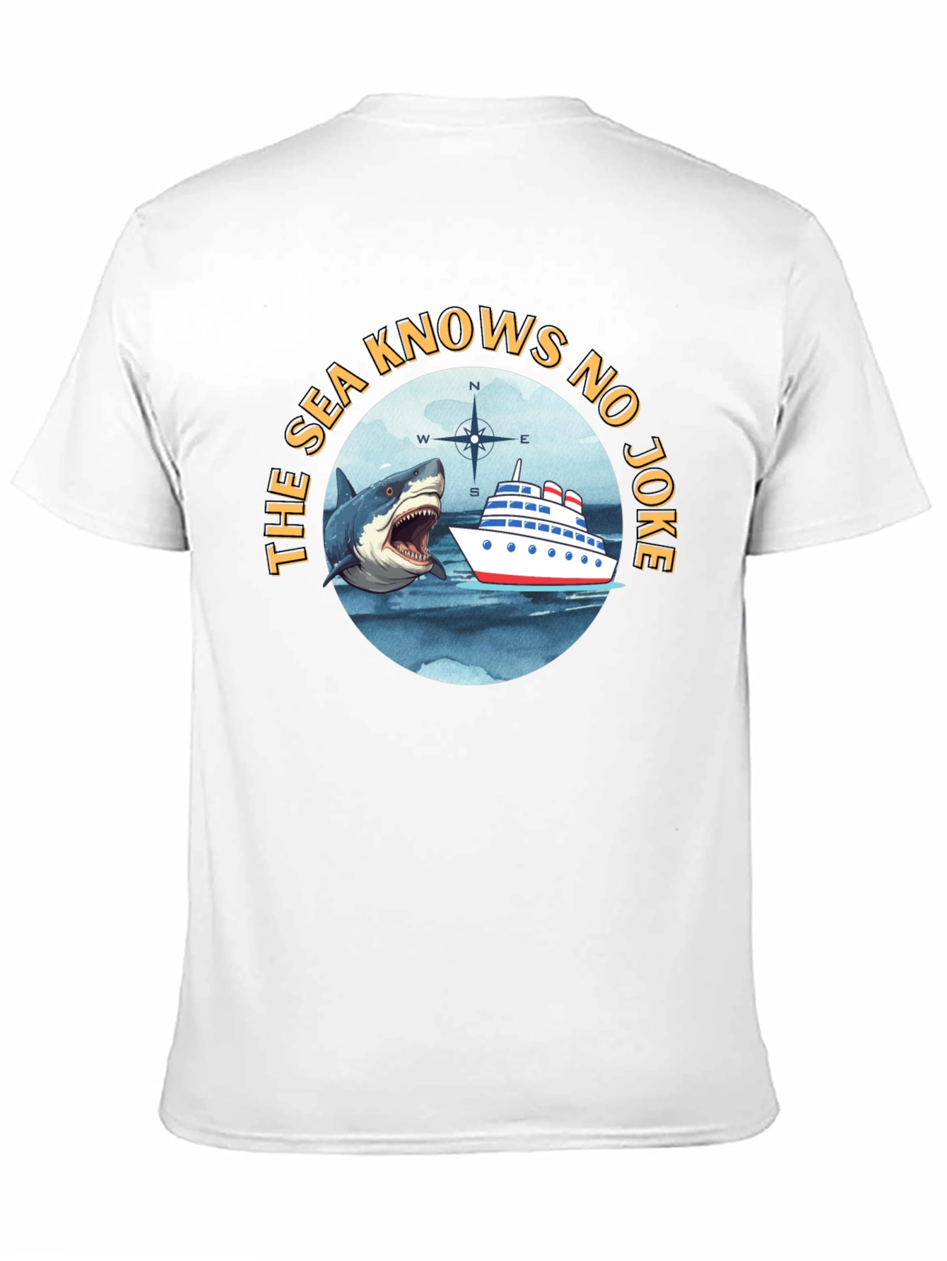 The Sea Knows No Joke Black T-Shirt