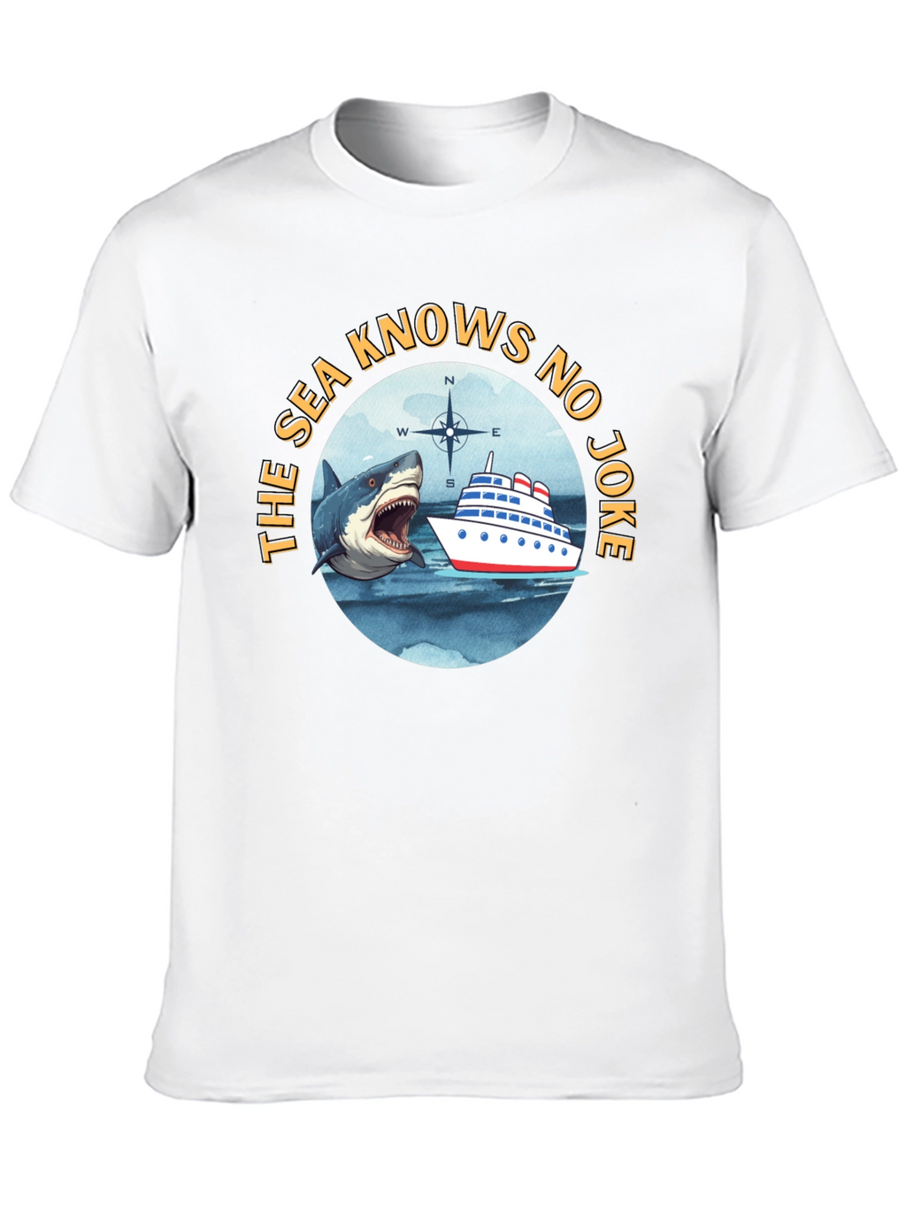 The Sea Knows No Joke Black T-Shirt