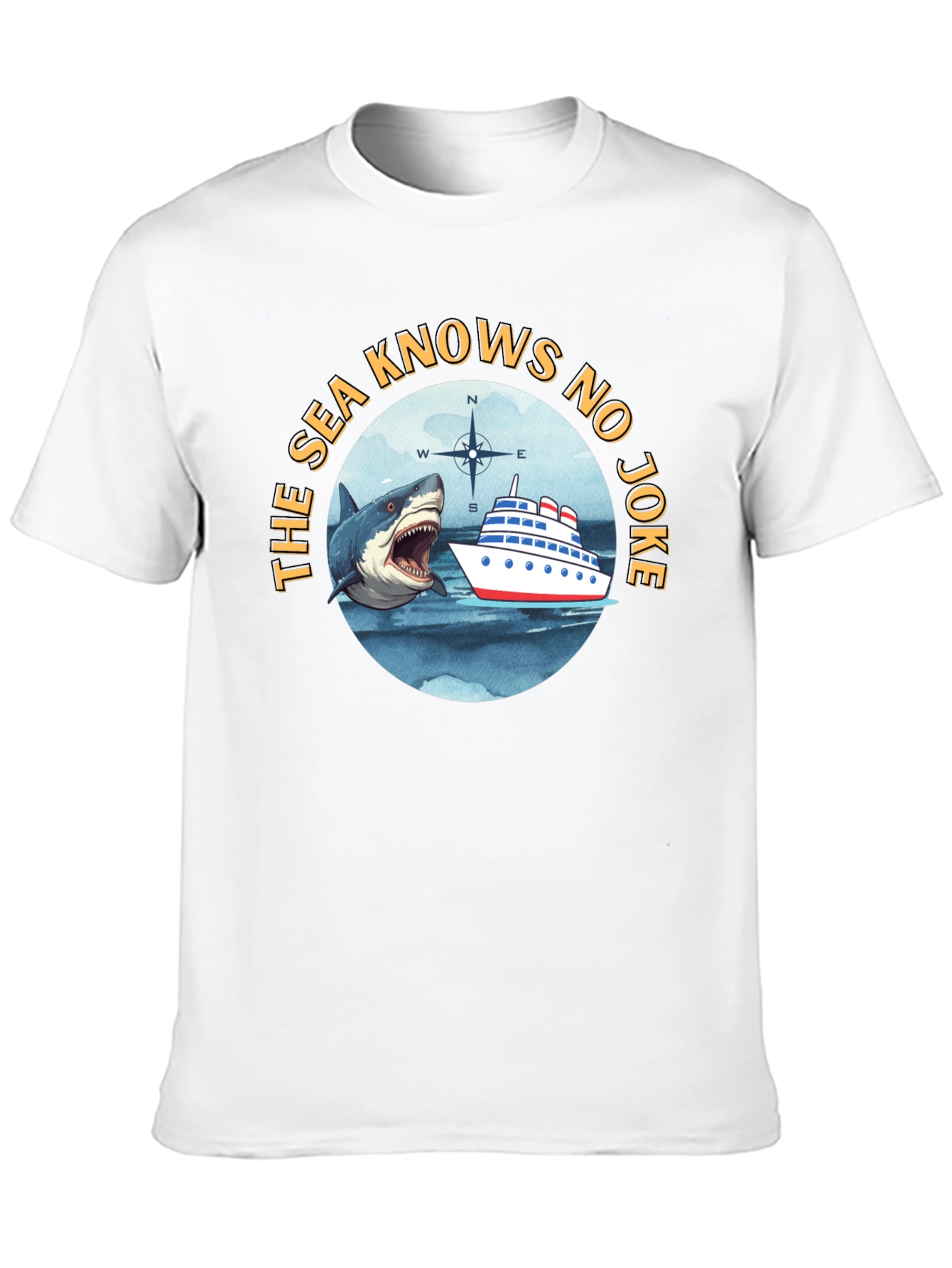 The Sea Knows No Joke Black T-Shirt
